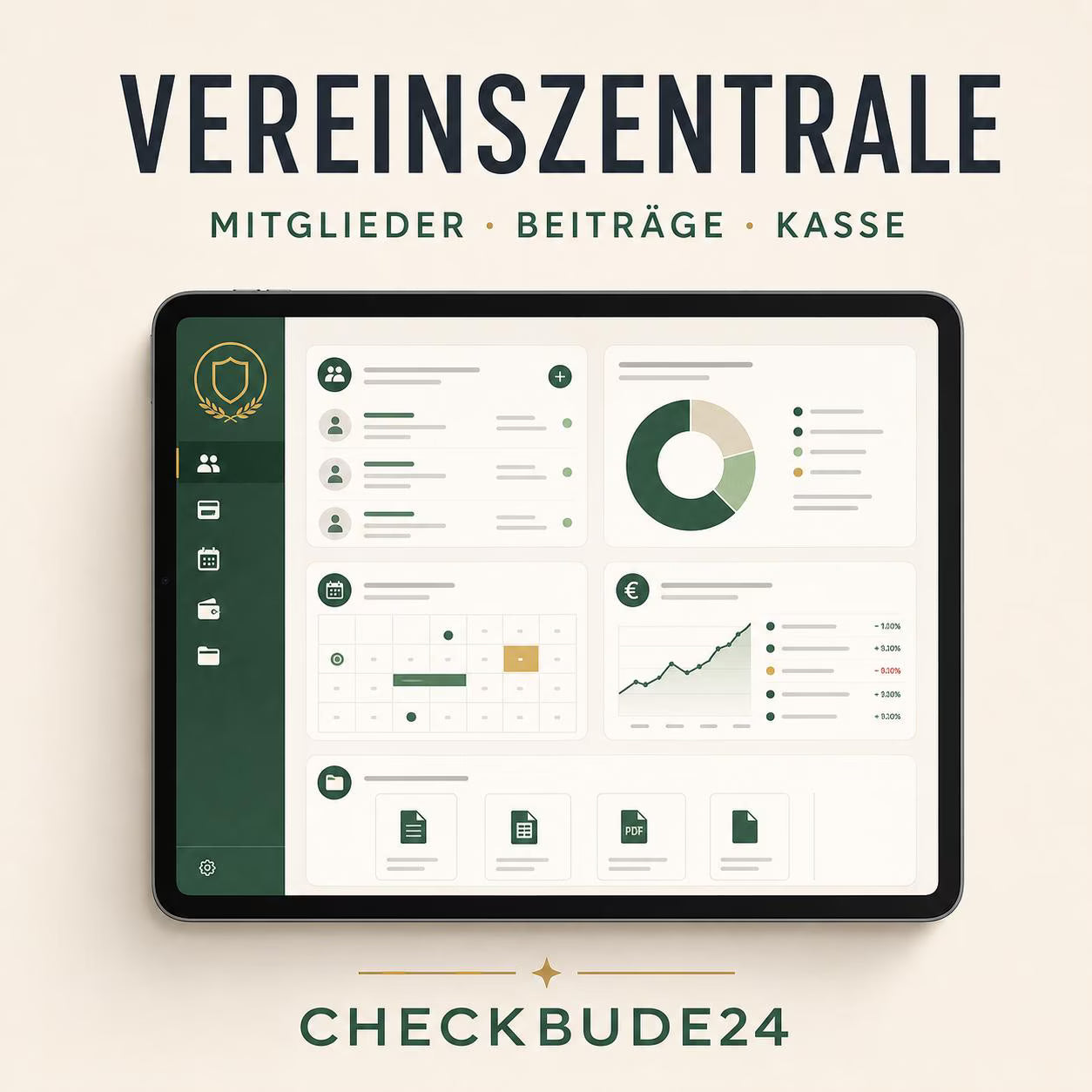 Vereinszentrale Pro HTML-Anwendung , Vereinsverwaltung offline, Mitglieder Beiträge Termine Kasse Dokumente Dashboard